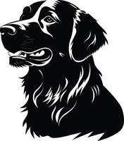 vektor silhuett gyllene retriever svart hund logotyp vektor