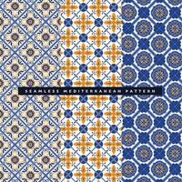 Jahrgang nahtlos Mittelmeer Fliese Muster dekorativ Hintergrund vektor
