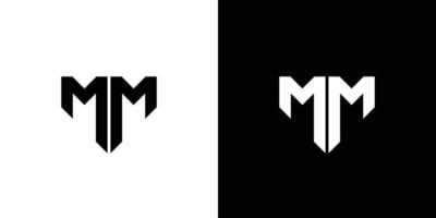 modern und stark Brief mm Initialen Logo Design vektor