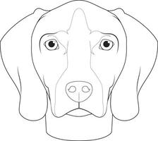 Weimaraner Hund einfach Färbung Karikatur Vektor Illustration. isoliert auf Weiß Hintergrund