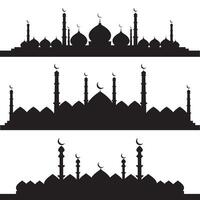 moské silhuett, uppsättning av moské vektor