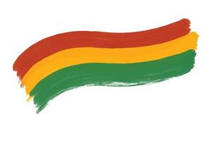 handgezeichnete künstlerische Grunge texturierte panafrikanische Flagge - rote, gelbe, grüne horizontale Bänder. afroamerikanische Flaggenvektorschablonenhintergrunddesign für Kwanzaa, schwarzer Geschichtsmonat, juneteenth vektor