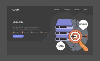 metadata. data anteckning och katalogisering. grundläggande information vektor