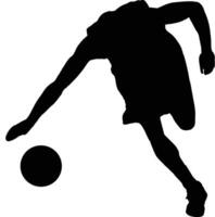 silhuetter av basketboll idrottsman, svart Färg isolerat på vit bakgrund vektor