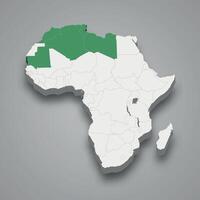 arab maghreb union plats inom afrika 3d isometrisk Karta vektor