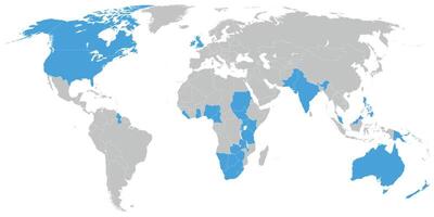 Englisch Sprache Sprechen Länder auf Karte von das Welt vektor