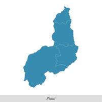 Karta av piaui är en stat av Brasilien med mesoregioner vektor