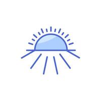 Sonnenaufgang Symbol. Sommer- Wetter Symbol, Horizont Logo Illustration. Vektor Grafik isoliert Weiß Hintergrund.