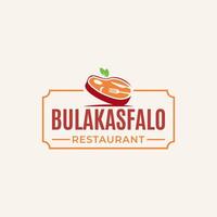 bulakasfalo kött utsökt restaurang logotyp design element vektor , hållbara för företag kött restaurang pinne