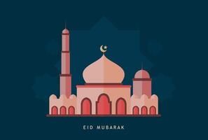 Vektor Illustration von ein Moschee. eid Mubarak, hajj mabroor,