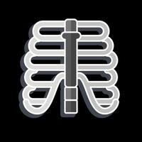 ikon bröstkorg. relaterad till mänsklig organ symbol. glansig stil. enkel design redigerbar. enkel illustration vektor
