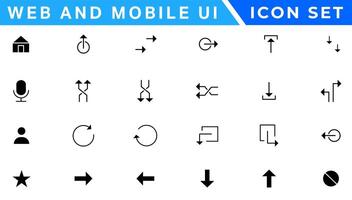 ui ikoner uppsättning. vektor. för mobil, webb, social media, företag. användare gränssnitt element för mobil app. enkel modern design. vektor