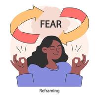 övervinnande rädslor strategi.. transformativa bearbeta av omramning vektor