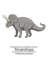 Triceratops, groß Pflanze Essen Dinosaurier von Kreide- Zeitraum. vektor