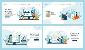 visuell guide för analyserar, fördela, och utvärdera finansiell strategier vektor