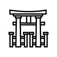 itsukushima Schrein Symbol im Vektor. Logo vektor