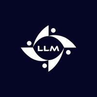 llm logotyp. l l m design. vit lm brev. llm, l m brev logotyp design. första brev lmm länkad cirkel versal monogram logotyp. l l m brev logotyp vektor design. proffs vektor