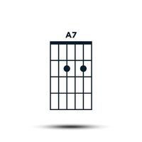 a7, grundläggande gitarr ackord Diagram ikon vektor mall