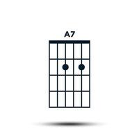 eine 7, Basic Gitarre Akkord Diagramm Symbol Vektor Vorlage