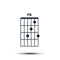 f6, grundläggande gitarr ackord Diagram ikon vektor mall
