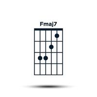 fmaj7, grundläggande gitarr ackord Diagram ikon vektor mall