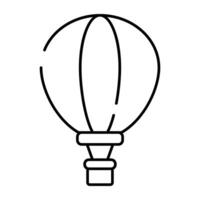 en linjär design ikon av varm luft ballong vektor