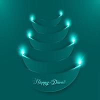 glücklicher Diwali. Papiergrafik des indischen Diya-Öllampendesigns. das Lichterfest. Vektor-Illustration bunten Hintergrund vektor