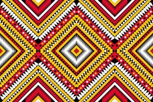 Geometrie Muster nahtlos ethnisch rot Gelb schwarz Weiß Design zum drucken Textil- Teppich vektor