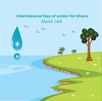 internationell dag av verkan för floder vektor