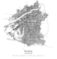 Osaka, Japan, städtisch Detail Straßen Straßen Karte ,Vektor Element Bild vektor