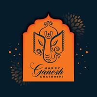 indisk festival ganesh chaturthi baner med elegant herre ganesha design vektor