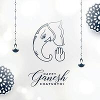 ethnisch Stil Ganesh Chaturthi Festival Banner im grau Hintergrund vektor