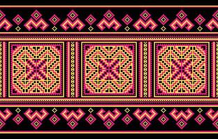 Kreuz Stich Muster. geometrisch Stickerei Muster Design mit Quadrate, Diamanten, Stoff, Boho, Teppich, Stoff, Ikat, Tribal, Batik, Vektor, Abbildung, Muster, Stickerei, Retro, Ukrainisch vektor