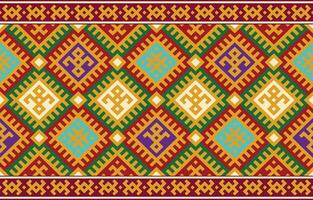 nahtlos Muster von Diamanten und Dreiecke. geometrisch Formen sind vereinbart worden im ein Weg Das schafft zum Stoff , Batik, Vektor, Abbildung, Muster, Stickerei, Retro, native amerikanisch Muster, Stickerei vektor