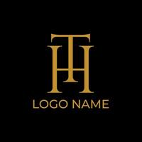 Th, ht, Initiale ele3gant Luxus Logo Design Vektor