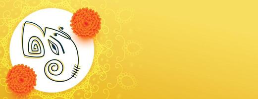 hindu festival ganesh chaturthi gul bakgrund med blommig design vektor