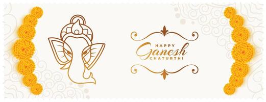 schön Ganpati Festival Feier Hintergrund mit Blumen- Design vektor