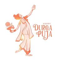 Hindu religiös Durga pooja Festival Veranstaltung Karte Design Vektor Illustration