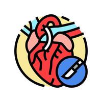 hjärta gå förbi kirurgi Färg ikon vektor illustration