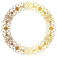 aztekisch golden Kreis Rahmen von krumm Blätter. nahtlos mit Haken oder Fäden. ähnlich zu das griechisch Tastatur ebenfalls namens Stieffred Design oder xicalcoliuhqui vektor
