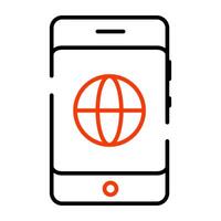 ein perfekt Design Symbol von Handy, Mobiltelefon Browser vektor