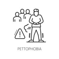 Mensch pettophobie Phobie mental Gesundheit Symbol vektor