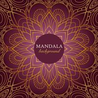 Vektor Luxus Zier indisch Mandala Design Hintergrund im Gold Farbe