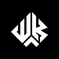 wk Brief Logo Design auf schwarz Hintergrund. wk kreativ Initialen Brief Logo Konzept. wk Brief Design. vektor