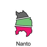 nanto stad Karta illustration design, prefektur japan med översikt design mall vektor