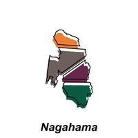 Nagahama-Stadt Vektor Welt Karte Stadt Illustration. isoliert auf Weiß Hintergrund, zum Geschäft
