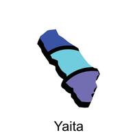 Karta stad av yaita silhuett enkel design, element grafisk illustration mall vektor