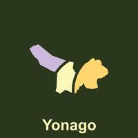 Karta av yonago logotyp design begrepp illustration aning stil platt vektor design. isolerat på vit bakgrund