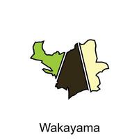 wakyama stad hög detaljerad vektor Karta av japan prefektur, logotyp element för mall