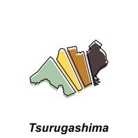 tsurugashima stad hög detaljerad vektor Karta av japan prefektur, logotyp element för mall